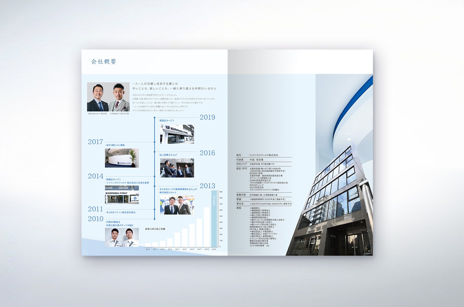 外壁塗装会社 採用案内冊子 制作物 10